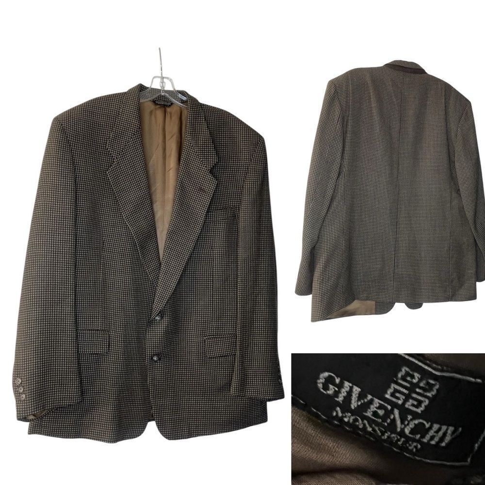 Givenchy Monsieur sport coat blazer jacket 48L tan multicolor Union- made in USA